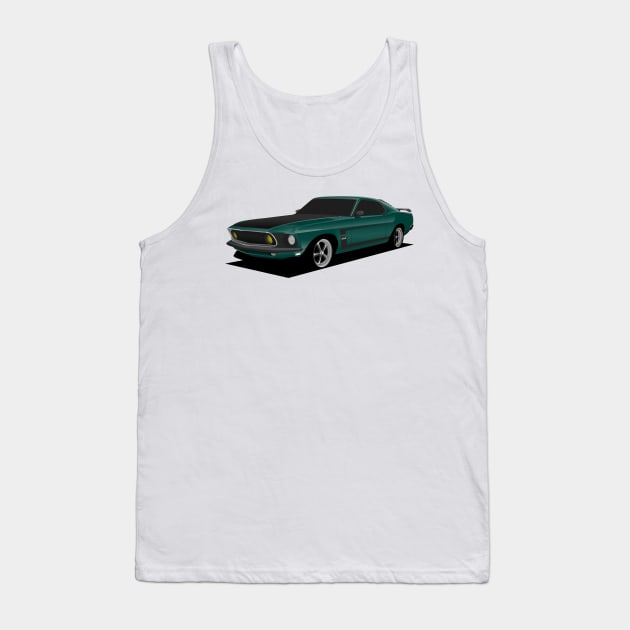 Green Mustang Boss Tank Top by turboosted